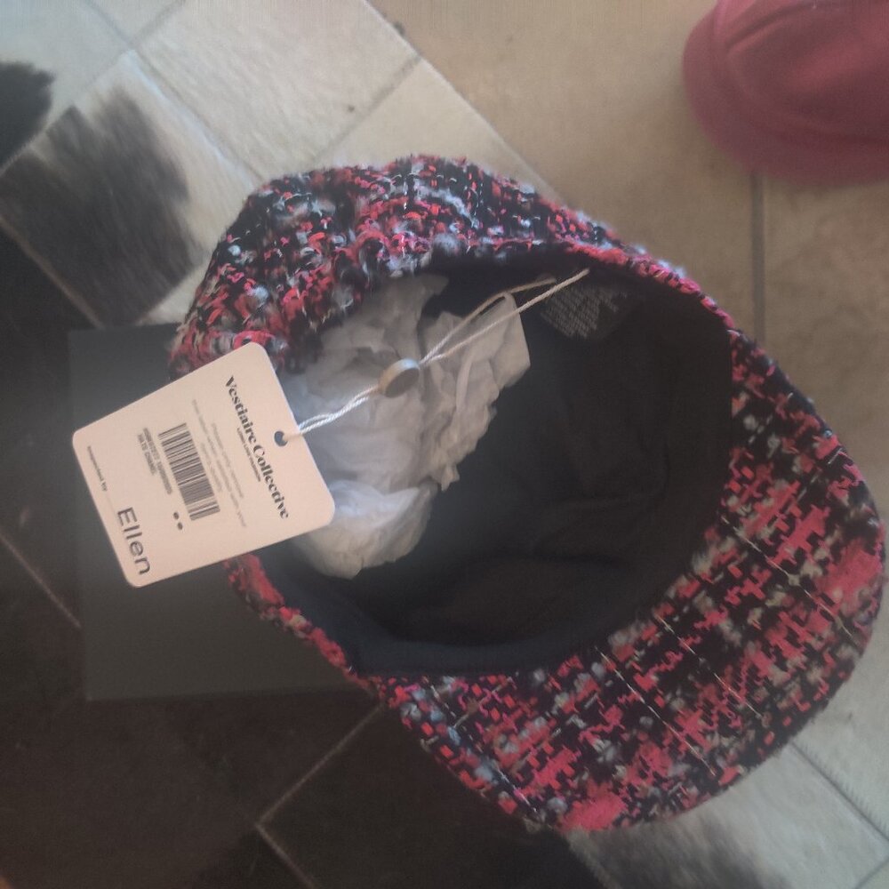 CHANEL tweed hat OS New - Picture 2 of 3
